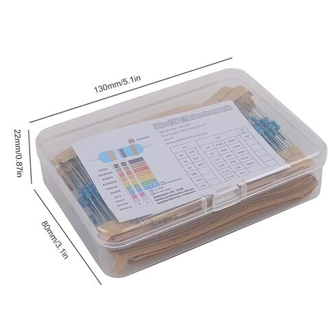 600Pcs 30 Values Resistor Kit 1/4W, 10R-1M RoHS CompliantResistor Assortment Kit Metal Carbon Film Fixed 1% Electrical Resistors Set... in Saudi Arabia