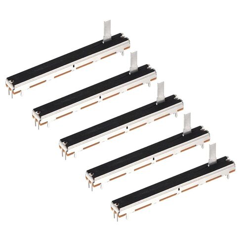 MECCANIXITY 5Pcs Straight Single Linear Slide Potentiometer 7 Pin B10K 75mm(L) 60mm Travel 4x12.2mm Handle Fader Variable Resistors Mixer Electronic Potentiometer for Dimming Tuning in Kuwait