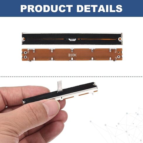 MECCANIXITY 5Pcs Straight Single Linear Slide Potentiometer 7 Pin B10K 75mm(L) 60mm Travel 4x12.2mm Handle Fader Variable Resistors Mixer Electronic Potentiometer for Dimming Tuning in Kuwait