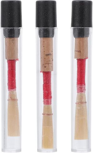 3 Pcs Natural Wooden Oboe Reeds Replacement with Individual Storage Boxes Pure Wood Material Oboe Parts for Wind Instrument Accessories in Kuwait