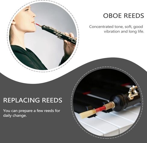 3 Pcs Natural Wooden Oboe Reeds Replacement with Individual Storage Boxes Pure Wood Material Oboe Parts for Wind Instrument Accessories in Kuwait