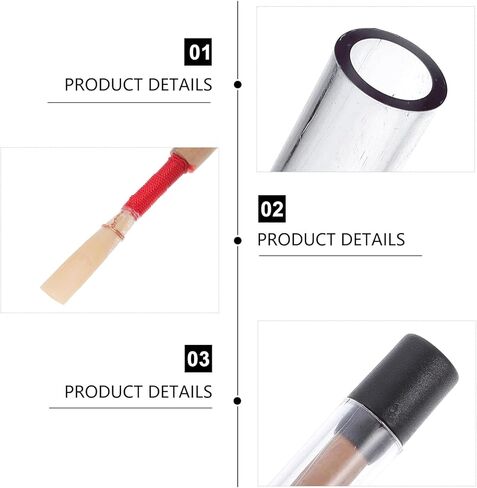 3 Pcs Natural Wooden Oboe Reeds Replacement with Individual Storage Boxes Pure Wood Material Oboe Parts for Wind Instrument Accessories in Kuwait