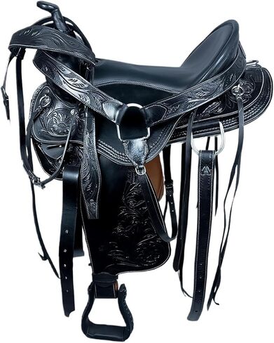 Classic Black Barrel Racing Western Horse Saddle Starter Kit Leather English Riding Horse Saddle Tack Set Equestrian Horse Riding Saddle Combo Pack Set of 4 pcs in Saudi Arabia
