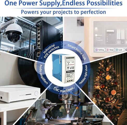 Bundle of MDR-60-24 DIN Rail Power Supply & 300A Fuse Box in Kuwait