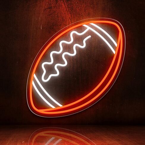 Football Neon Sign for Wall Decor,Football-Shaped Neon Light, Football LED Signs for Man Cave, Teens, Boys, and Girls' Bedrooms and Game Rooms. Neon Wall Signs Gift for Football Fans Teens in Saudi Arabia