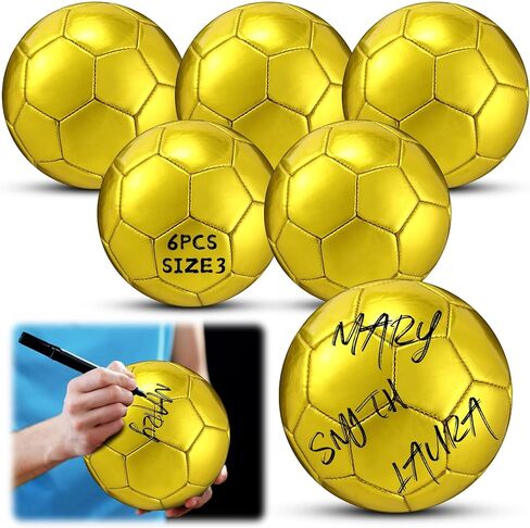 Gold Autograph Soccer Ball Official Size 2 Mini Trophy Soccer Golden Custom Football with Air Pump for Trophies Anniversary College Coaching Gift Awards Party in Kuwait