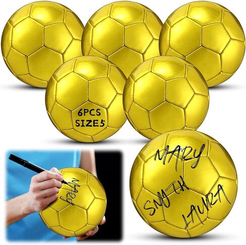 Gold Autograph Soccer Ball Official Size 2 Mini Trophy Soccer Golden Custom Football with Air Pump for Trophies Anniversary College Coaching Gift Awards Party in Kuwait