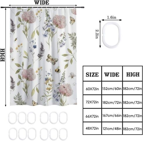 ستارة حمام على شكل نحلة الكوبية مع خطافات، ستارة دش أنيقة مقاومة للماء للصيف، ستائر دش ممتعة للعطلات من القماش قابلة للغسل للحمام لحوض الاستحمام ديكور جميل 68 × 72 بوصة in Kuwait