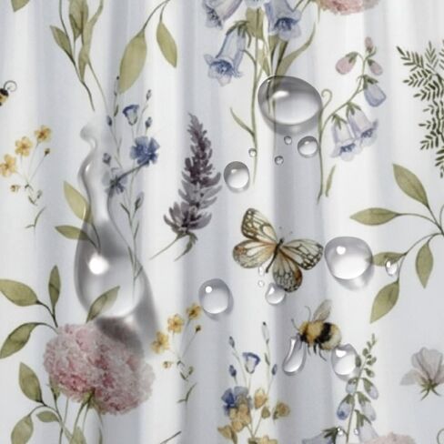 ستارة حمام على شكل نحلة الكوبية مع خطافات، ستارة دش أنيقة مقاومة للماء للصيف، ستائر دش ممتعة للعطلات من القماش قابلة للغسل للحمام لحوض الاستحمام ديكور جميل 68 × 72 بوصة in Kuwait