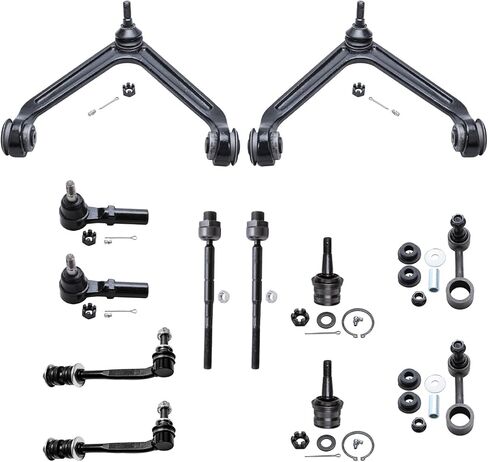 Detroit Axle-12pc مجموعة تعليق الواجهة الأمامية لـ 07-09 Chrysler Aspen ، 04-09 Dodge Durango ، قضبان ربط أذرع التحكم العليا في أشرطة الكرة السفلية 2007 2008 2008 بديل in Saudi Arabia