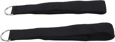 SUNGOOYUE Pilates Straps, Double Loop Exercise Wrist Band with D Buckle for Home Gym Fitness Workouts, Soft Black Cotton Neoprene, 2PCS for Strength and Flexibility Training in Saudi Arabia