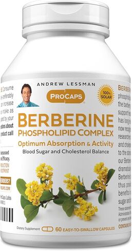 ANDREW LESSMAN Berberine Phospholipid Complex 60 Capsules - Barberry Root Extract. Small Easy to Swallow Capsules in Saudi Arabia