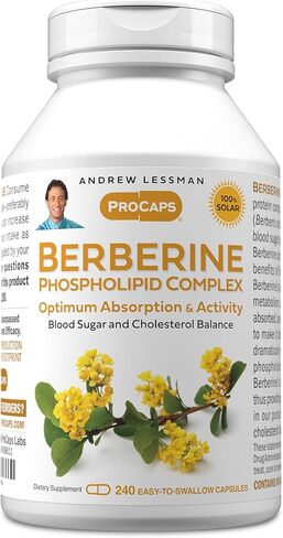 ANDREW LESSMAN Berberine Phospholipid Complex 60 Capsules - Barberry Root Extract. Small Easy to Swallow Capsules in Saudi Arabia