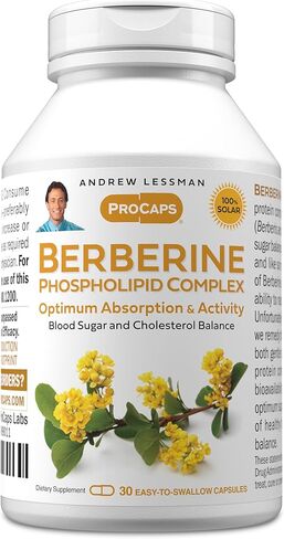 ANDREW LESSMAN Berberine Phospholipid Complex 60 Capsules - Barberry Root Extract. Small Easy to Swallow Capsules in Saudi Arabia