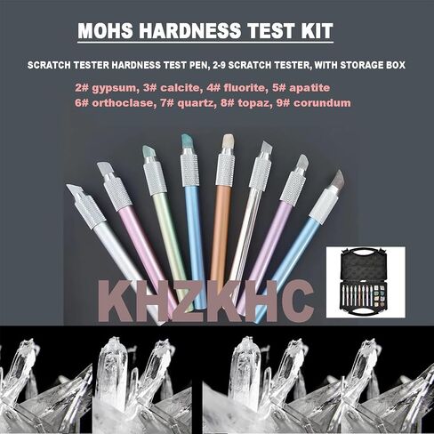 Mohs Hardness Test Kit, Scratch Tester Hardness Test Pen, 2-9 Scratch Tester, with Storage Box, for Industrial Mineral Identification Kit Gem Jade Jewelry in Kuwait