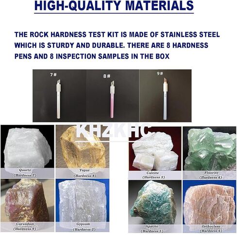 Mohs Hardness Test Kit, Scratch Tester Hardness Test Pen, 2-9 Scratch Tester, with Storage Box, for Industrial Mineral Identification Kit Gem Jade Jewelry in Kuwait