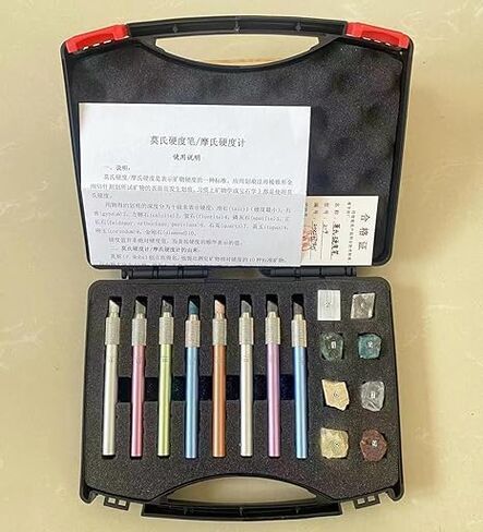 Mohs Hardness Test Kit, Scratch Tester Hardness Test Pen, 2-9 Scratch Tester, with Storage Box, for Industrial Mineral Identification Kit Gem Jade Jewelry in Kuwait