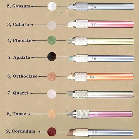 Mohs Hardness Test Kit, Scratch Tester Hardness Test Pen, 2-9 Scratch Tester, with Storage Box, for Industrial Mineral Identification Kit Gem Jade Jewelry in Kuwait