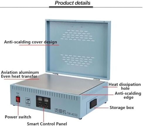 1800W Manual Cellophane Wrapping Machine, Desktop Heat Sealer for Perfume, Cosmetics, Poker Boxes, PVC Film - Efficient Overwrapping Solution, Durable & Versatile, Bl, Blue in Saudi Arabia