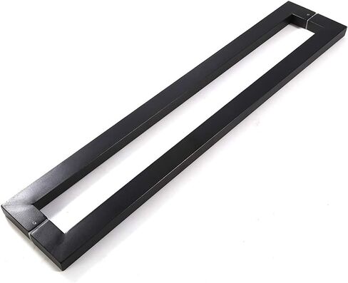 Matte Black Stainless Steel Square Tube Commercial Push-Pull Door Handle/Glass Door Handle/Wooden Door Handle, 4 Lengths (Size : Length600mm) (Length600mm) in Saudi Arabia