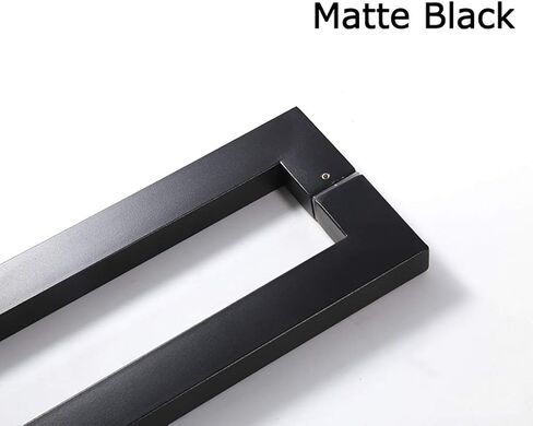 Matte Black Stainless Steel Square Tube Commercial Push-Pull Door Handle/Glass Door Handle/Wooden Door Handle, 4 Lengths (Size : Length600mm) (Length600mm) in Kuwait