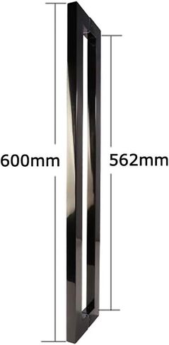 Matte Black Stainless Steel Square Tube Commercial Push-Pull Door Handle/Glass Door Handle/Wooden Door Handle, 4 Lengths (Size : Length600mm) (Length600mm) in Kuwait