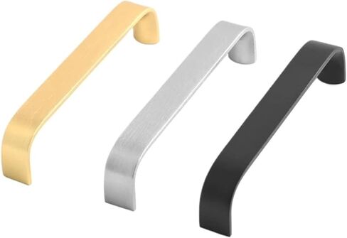 Handle Modern Minimalist Pulls Cupboard Dressers Black Golden Cabinet Door Handles Closet Drawer Knobs Kitchen Furniture Hardware(Silvery-C128mm) in Kuwait