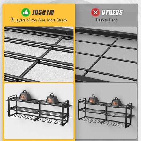 Power Tool Organizer Wall Mount, 3-Tier Tool Storage Rack with 8 Drill Holders, 300LBS Load Heavy Duty Cordless Tool Shelf for Garage Organization, Gift for Men in Kuwait