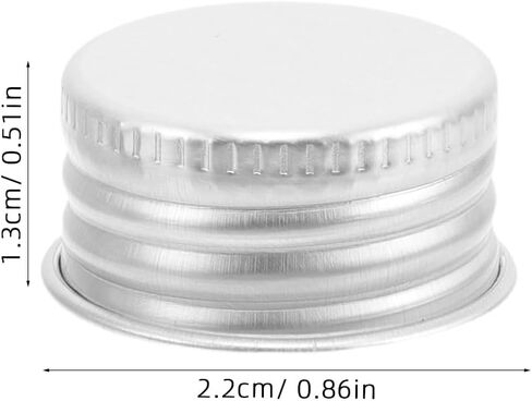 PRETYZOOM Premium Aluminum Screw Top Caps 50Pcs - Leak Proof Bottle Lids for Glass Containers Airtight Threaded Design Ideal for Liquid Storage in Saudi Arabia