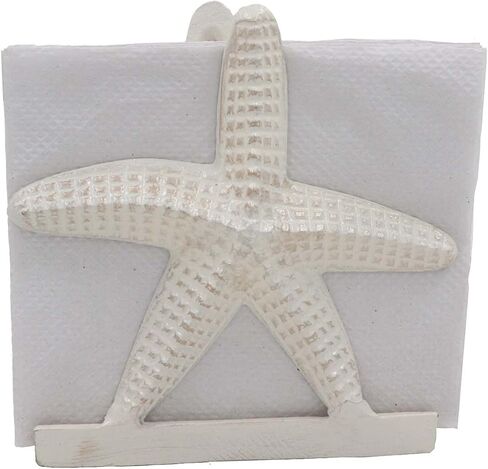THDC Nautical Napkin Holder, Lunch, Dinner, Nautical Collection Napkin Holder, Made of Metal (Star Distressed Off-White) in Saudi Arabia