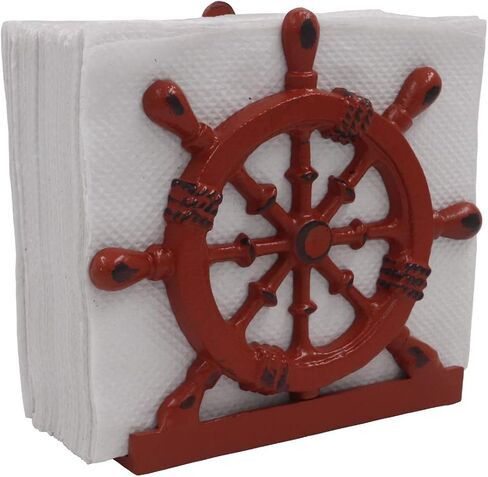THDC Nautical Napkin Holder, Lunch, Dinner, Nautical Collection Napkin Holder, Made of Metal (Star Distressed Off-White) in Saudi Arabia