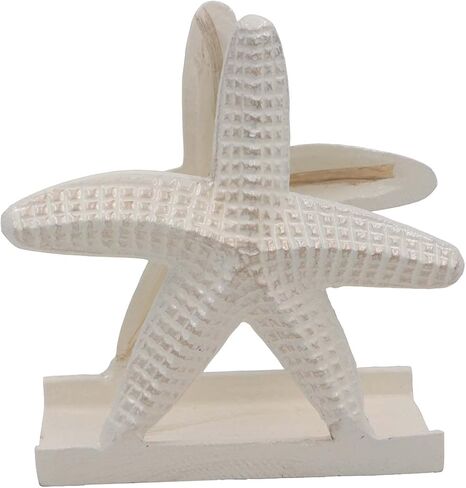 THDC Nautical Napkin Holder, Lunch, Dinner, Nautical Collection Napkin Holder, Made of Metal (Star Distressed Off-White) in Saudi Arabia