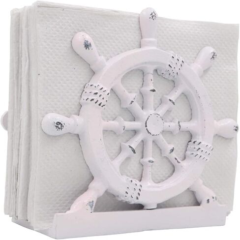 THDC Nautical Napkin Holder, Lunch, Dinner, Nautical Collection Napkin Holder, Made of Metal (Star Distressed Off-White) in Saudi Arabia