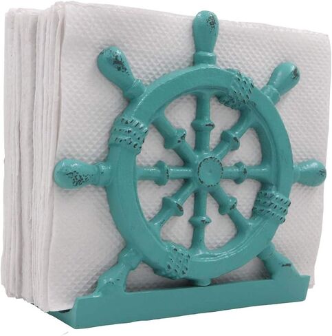 THDC Nautical Napkin Holder, Lunch, Dinner, Nautical Collection Napkin Holder, Made of Metal (Star Distressed Off-White) in Saudi Arabia