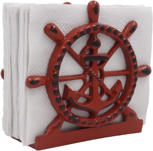 THDC Nautical Napkin Holder, Lunch, Dinner, Nautical Collection Napkin Holder, Made of Metal (Star Distressed Off-White) in Saudi Arabia