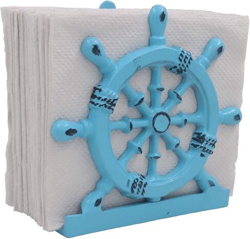 THDC Nautical Napkin Holder, Lunch, Dinner, Nautical Collection Napkin Holder, Made of Metal (Star Distressed Off-White) in Saudi Arabia