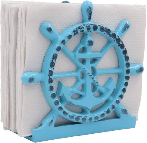 THDC Nautical Napkin Holder, Lunch, Dinner, Nautical Collection Napkin Holder, Made of Metal (Star Distressed Off-White) in Saudi Arabia