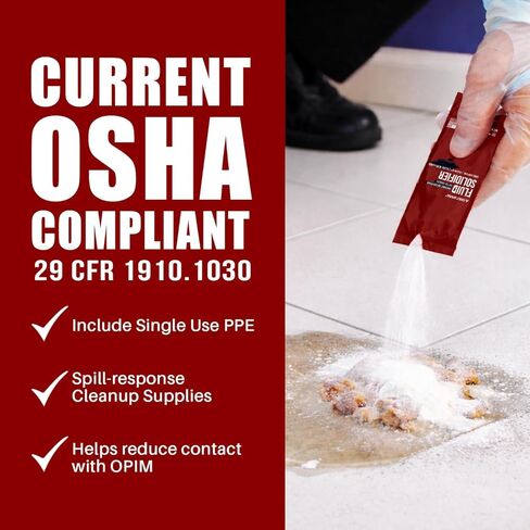 Bodily Fluid Cleanup OSHA Compliant Bloodborne Pathogens Spill Kit Body Protection PPE from Exposure to Blood Vomit and Other potentially infectious Materials (1 Pack) in Kuwait