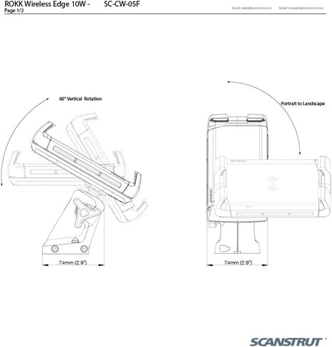 ROKK Wireless - Edge. 10W Waterproof Wireless Adjustable Phone Charging Mount 12/24V in Kuwait