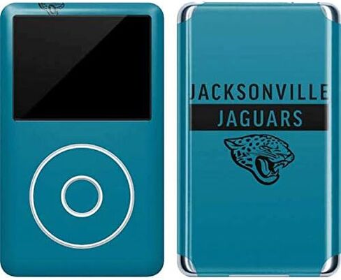 ملصق Skinit لمشغل MP3 متوافق مع iPod Classic (الجيل السادس) 80 جيجابايت - تصميم سلسلة أداء NFL Jacksonville Jaguars Teal المرخص رسميًا in Saudi Arabia
