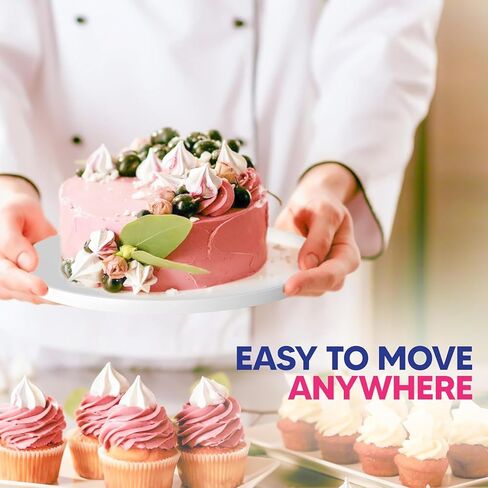 RICCLE Cake Boards - 12 Inch Cake Drum - Smooth-Edged 0.5 Inch Thick - Sturdy Cake Boards 12 Inch Round - Bend Resistant Multi-Layered Cake Base for Minimalist Displays (12 Inch - Pack of 1), White in Kuwait