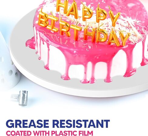 RICCLE Cake Boards - 12 Inch Cake Drum - Smooth-Edged 0.5 Inch Thick - Sturdy Cake Boards 12 Inch Round - Bend Resistant Multi-Layered Cake Base for Minimalist Displays (12 Inch - Pack of 1), White in Kuwait