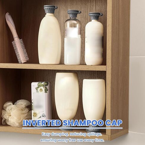 Flip It Bottle Emptying Cap Kit, 6pcs Upside Down Dispenser Caps, Zero Waste Shampoo Lotion Saver for Every Last Drop, Leak-Proof Inverted Storage in Kuwait