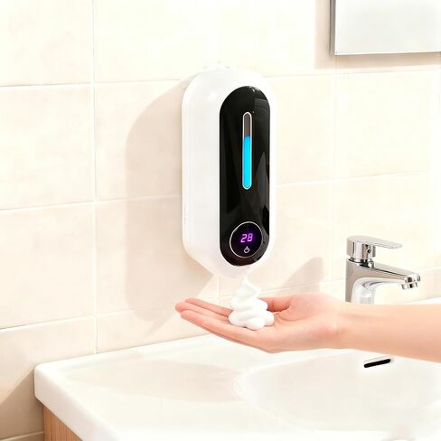 Automatic Soap Dispenser Touchless,Soap Dispenser for Kitchen Sink,Foaming Soap Dispensers-Rechargeable, Adjustable Foam Volume with Digital Display & Temperature Monitoring (Pink) in Kuwait