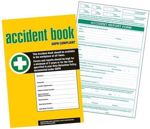 GDPR Compliant Business/Workplace Accident Report Book - A4 in Saudi Arabia