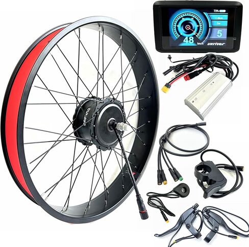 26x4.0 inch Front Drive Electric Bicycle Hub Motor 48V1000W Fat Bike Motor Kit 135mm Dropout Double Wall Rim TFT Color Display in Kuwait