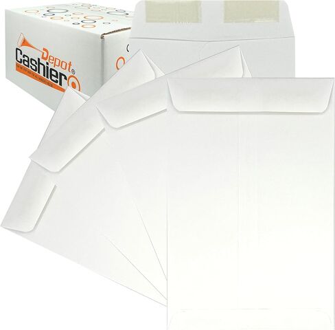 500 Cashier Depot 6" x 9" Catalog Envelope (Open End), Premium 24lb White, Gum Flap (500 Envelopes) in Kuwait