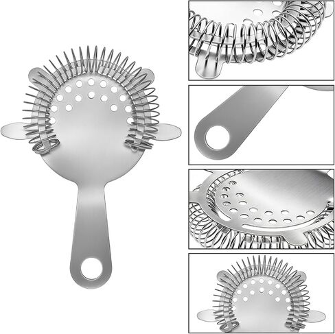 مصفاة كوكتيل من الفولاذ المقاوم للصدأ قطعتين من كيريكو، مصفاة مشروبات مع زنبرك عالي الكثافة، أدوات بار ملحقات شيكر الكوكتيل لصب المشروبات بسلاسة، تناسب هزازات بوسطن وكؤوس الخلط in Kuwait