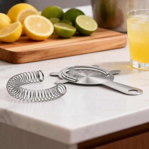 مصفاة كوكتيل من الفولاذ المقاوم للصدأ قطعتين من كيريكو، مصفاة مشروبات مع زنبرك عالي الكثافة، أدوات بار ملحقات شيكر الكوكتيل لصب المشروبات بسلاسة، تناسب هزازات بوسطن وكؤوس الخلط in Kuwait