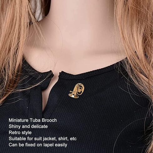 دبوس بروش مصغر، دبابيس آلة موسيقية على شكل توبا نحاسية، دبوس طية صدر السترة للملابس الخارجية، تزيين الفستان، حفلة الرقص، مأدبة الزفاف، هدية عيد ميلاد in Kuwait
